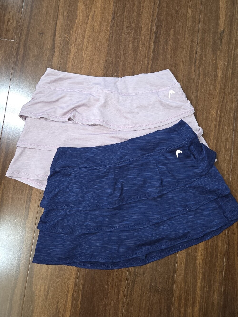 2 HEAD SCALLOPED RUFFLE SPORTY ATHLETIC SKORT MAUVE & BLUE MEDIUM - Picture 2 of 9